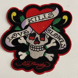 Ed Hardy Love Kills Slowly Iron on Patch Appliqué Embroidered Sewing (Large)
